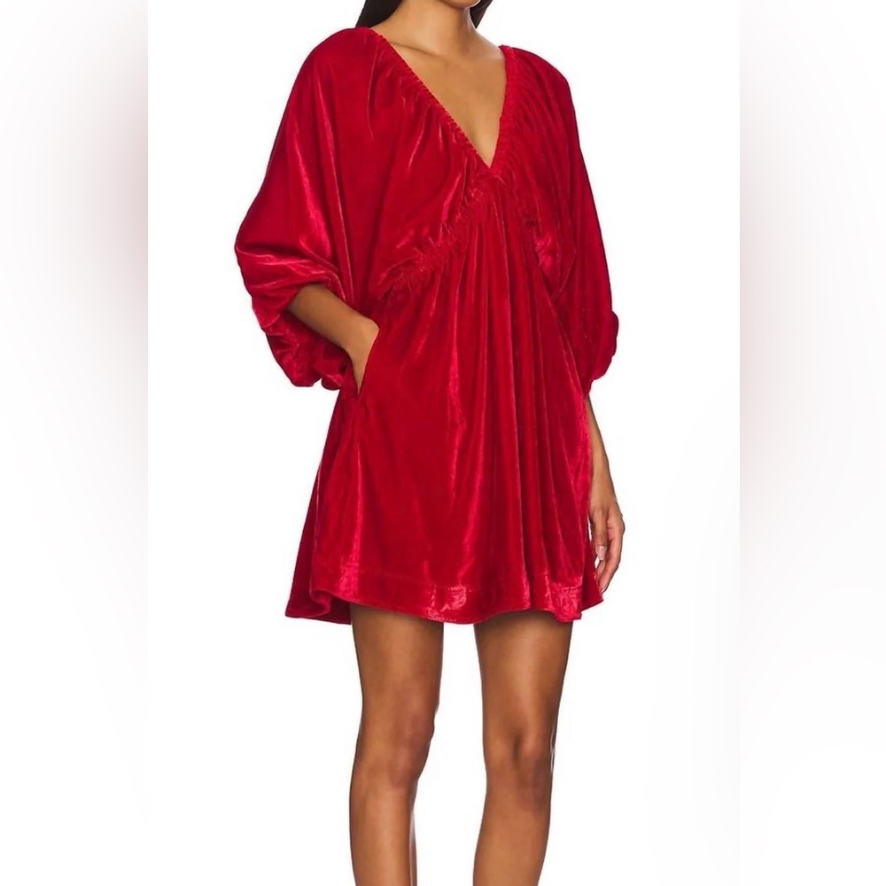 Free people Red Velvet Dress